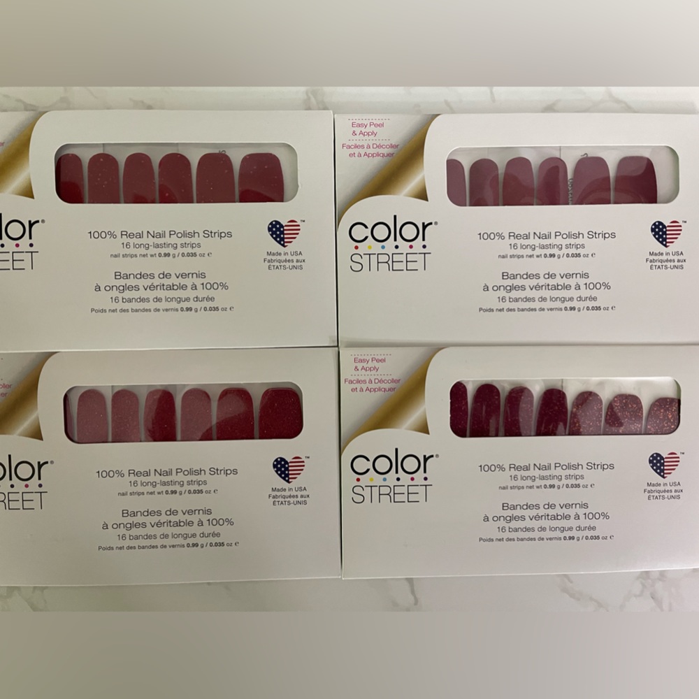 Color Street Nail Strips Dark Red Bundle